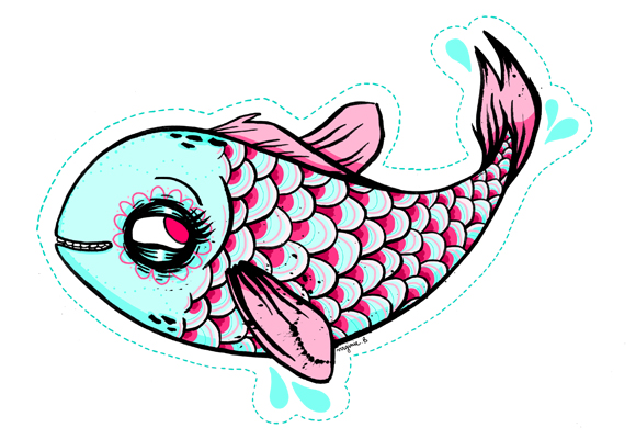 Image : Poisson d'avil "Funny Fish" de Zombie Girls House